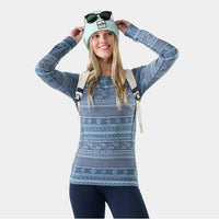 Smartwool Ws Classic Thermal Merino Base Layer Crew NIGHTFALL FAIR ISLE FUN