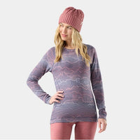 Smartwool Ws Classic Thermal Merino Base Layer Crew NIGHTFALL LINEAR PEAKS