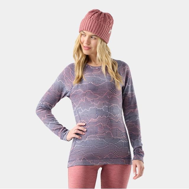 Smartwool Ws Classic Thermal Merino Base Layer Crew NIGHTFALL LINEAR PEAKS