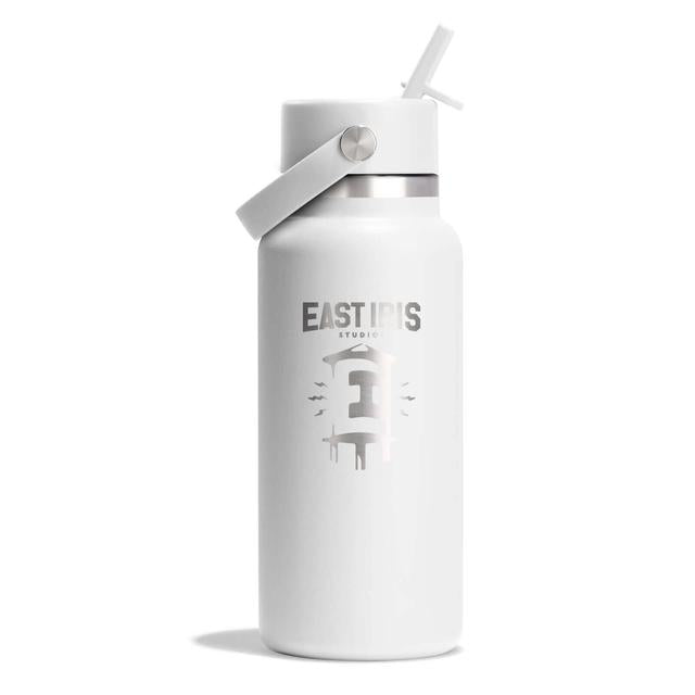Hydroflask 32oz Wide Mouth w/ Flex Straw Cap White/White