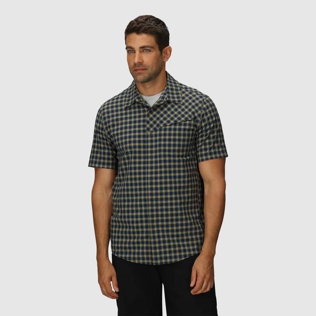 Outdoor Research Ms Astroman Short Sleeve Sun Shirt Galactic Plaid