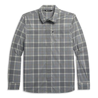 Outdoor Research Ms Astroman Long Sleeve Sun Shirt Light Pewter Plaid