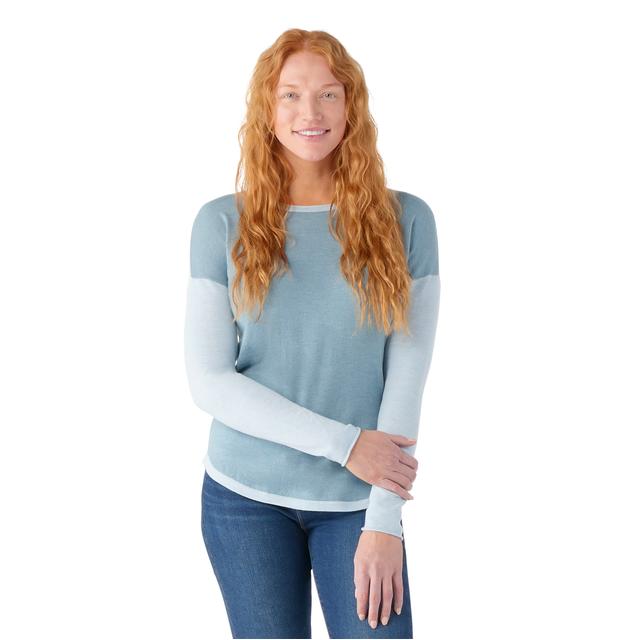 Smartwool Ws Shadow Pine Colorblock Sweater Lead Heather