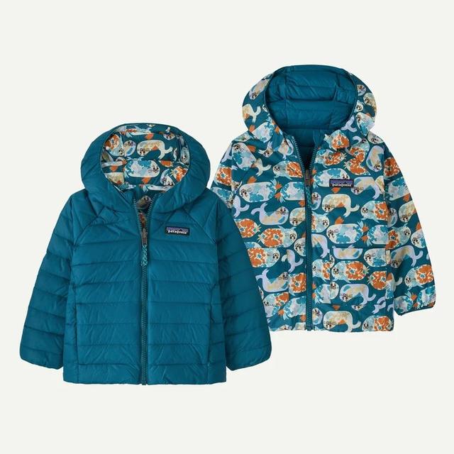 Patagonia Baby Reversible Down Sweater Hoody Blubby: Glacial Blue