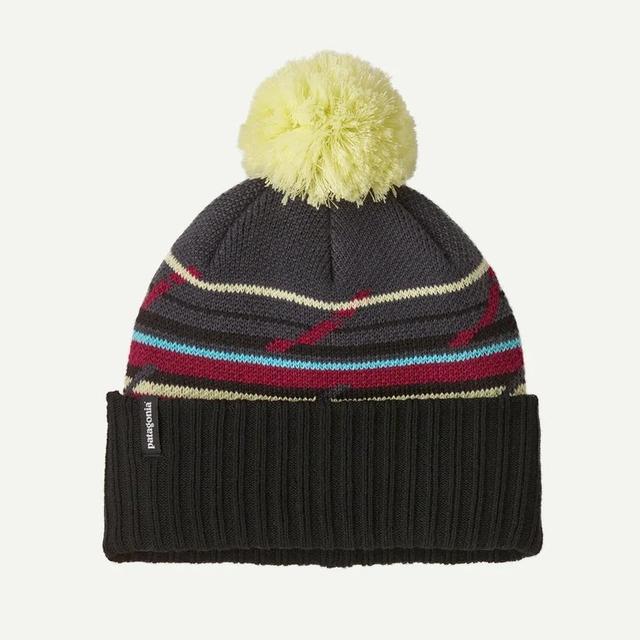 Patagonia Ks Powder Town Beanie Mountain Minded Geo: Smolder Blue