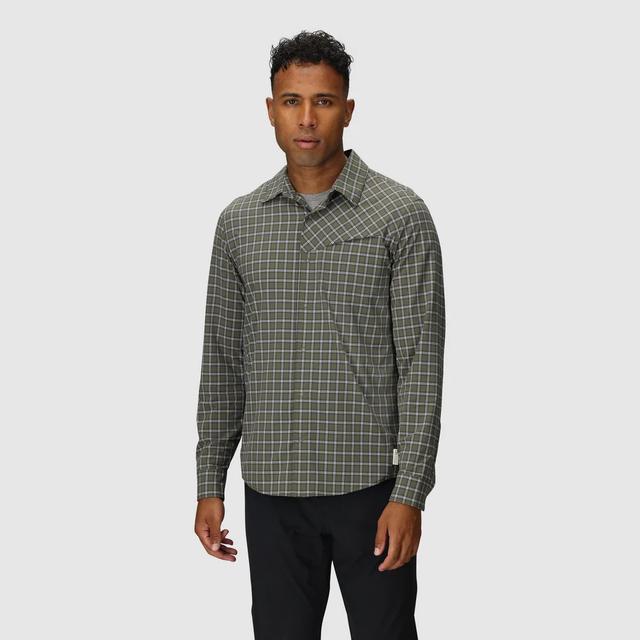 Outdoor Research Ms Astroman Long Sleeve Sun Shirt Oyster Plaid