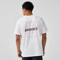 Brooks Ms Graphic Short Sleeve White/Burgundy Blaze