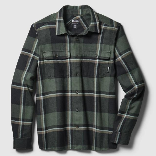 Outdoor Research Ms Feedback Flannel Twill Shirt Dark Laurel Plaid