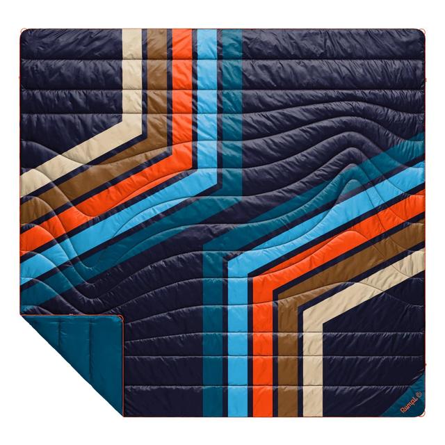 Rumpl Original Puffy Blanket - Midnight Retro Stripes 2P