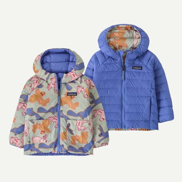 Patagonia Baby Reversible Down Sweater Hoody Bunny Life: Flurry Green