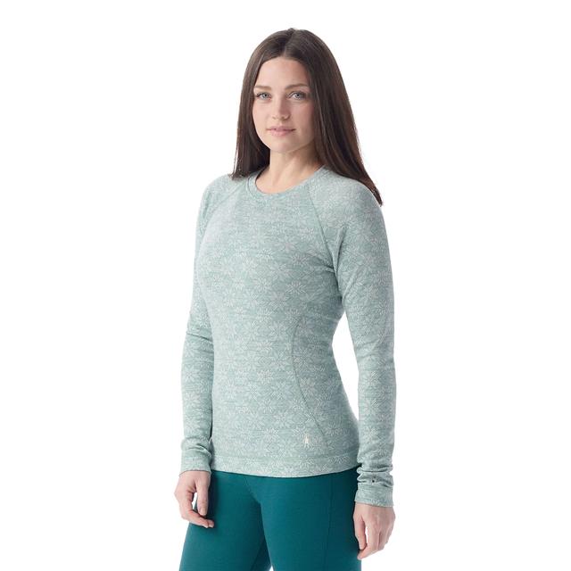 Smartwool Ws Classic Thermal Merino Base Layer Crew Artic Green Digi Snow