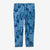 Light blue fleece pants with cartoon animal print pattern, flat lay view