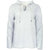 Light grey fleece pullover with hood and front pocket, displayed on white background