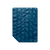 Quilted puffy travel blanket in deep teal with wave pattern stitching and folded corner