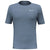 Men's athletic t-shirt in blue-gray color with crew neck and diagonal seam detail