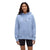 Light blue pullover hoodie with drawstrings and front pocket on model
