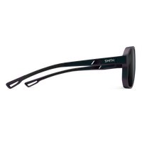Black rectangular sunglasses shown from side profile on white background