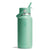 32oz wide mouth insulated steel water bottle with flex straw lid and carry handle, straight-on view