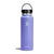 Purple wide-mouth insulated water bottle with black flex cap and carry handle, front view