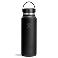 40oz wide mouth insulated water bottle with flex cap handle, straight-on front view