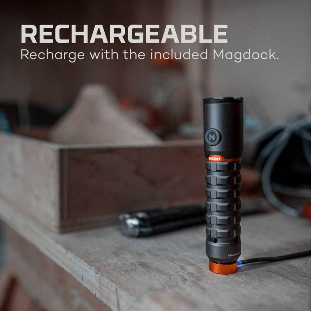 nebo 2k flashlight Nebo Torchy 2K Flashlight: Compact, Rechargeable, 5 Light Modes